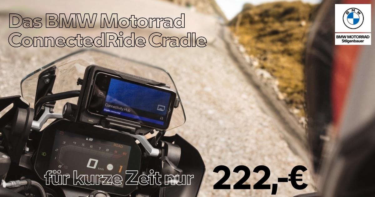 Mehr über den Artikel erfahren jetzt das BMW Motorrad ConnectedRide Cradle zum Aktionspreis von nur 222,-€ sichern